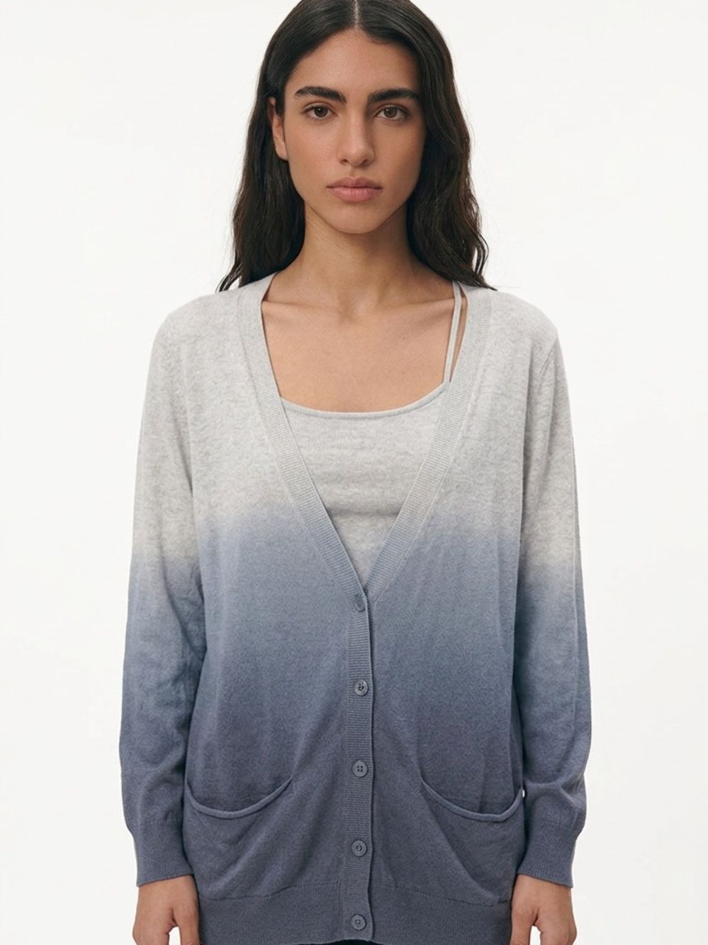 JUICY COUTURE | Ombré Twist Back Cardigan Gray L